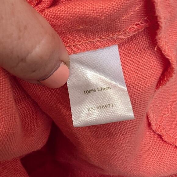 Garnet Hill Sundress 100% Linen Flowy Lightweight Travel Beach Pool - Size 8 - Picture 6 of 7